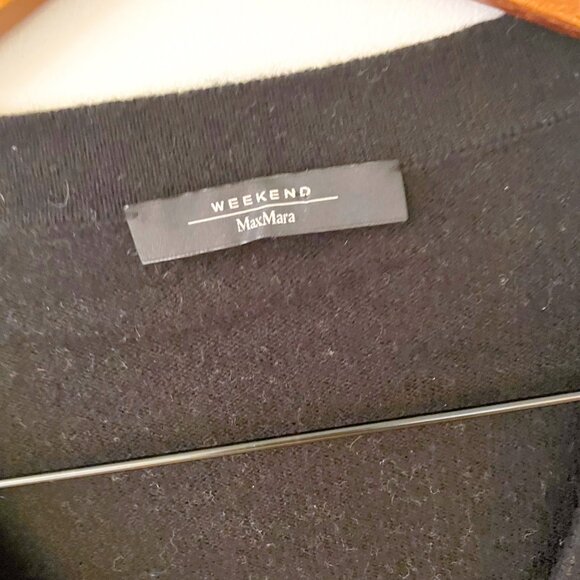 Max Mara Weekend Black Polka Dot Wool/Cashmere Cardigan, Size XL - Picture 3 of 6